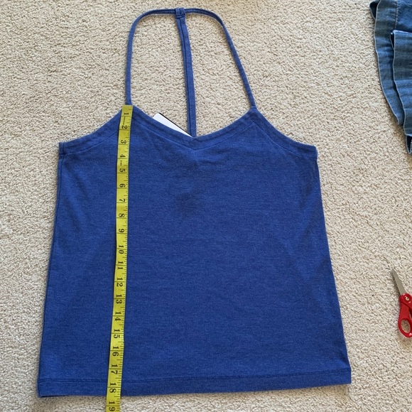 Chaser T Back Cami in Float ribbed blue tank top - Picture 11 of 16
